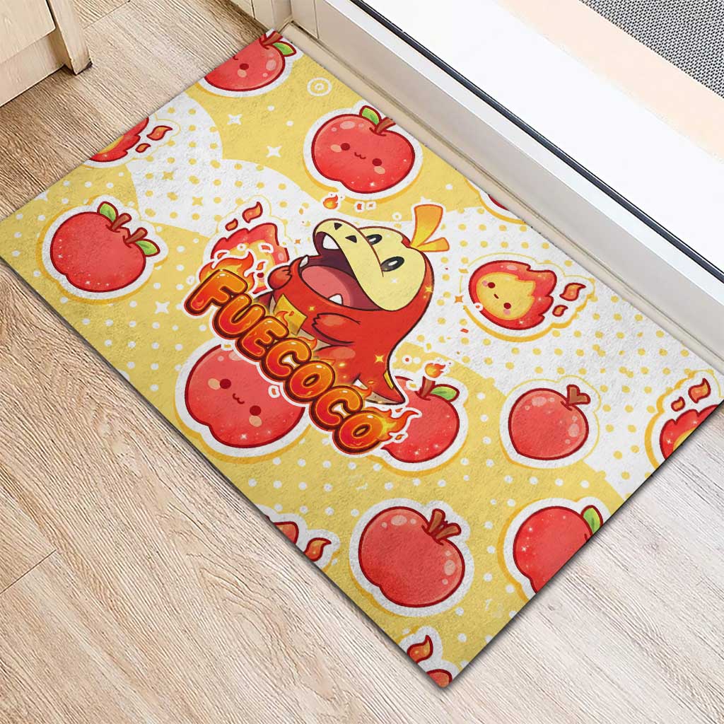 Fuecoco Rubber Doormat Kawaii Apple Flame Pop Art