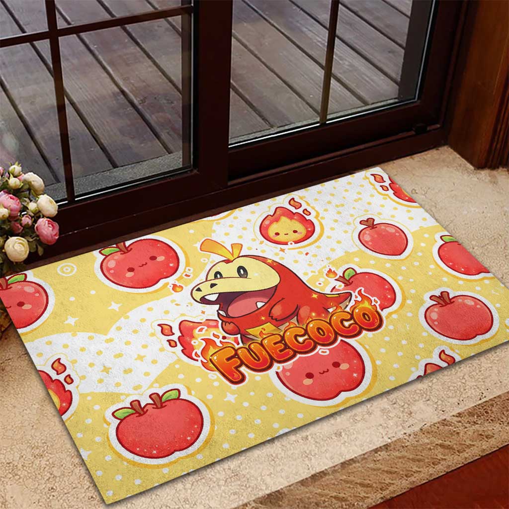 Fuecoco Rubber Doormat Kawaii Apple Flame Pop Art