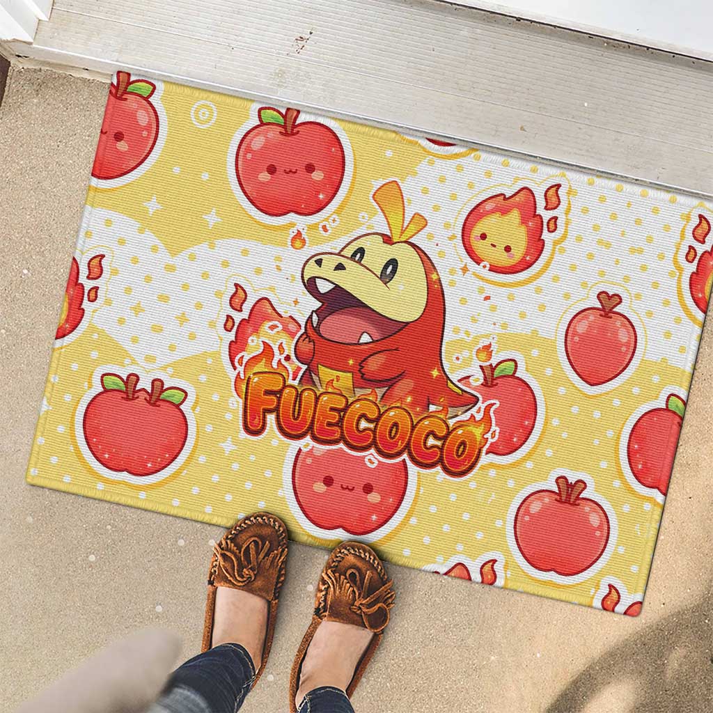 Fuecoco Rubber Doormat Kawaii Apple Flame Pop Art