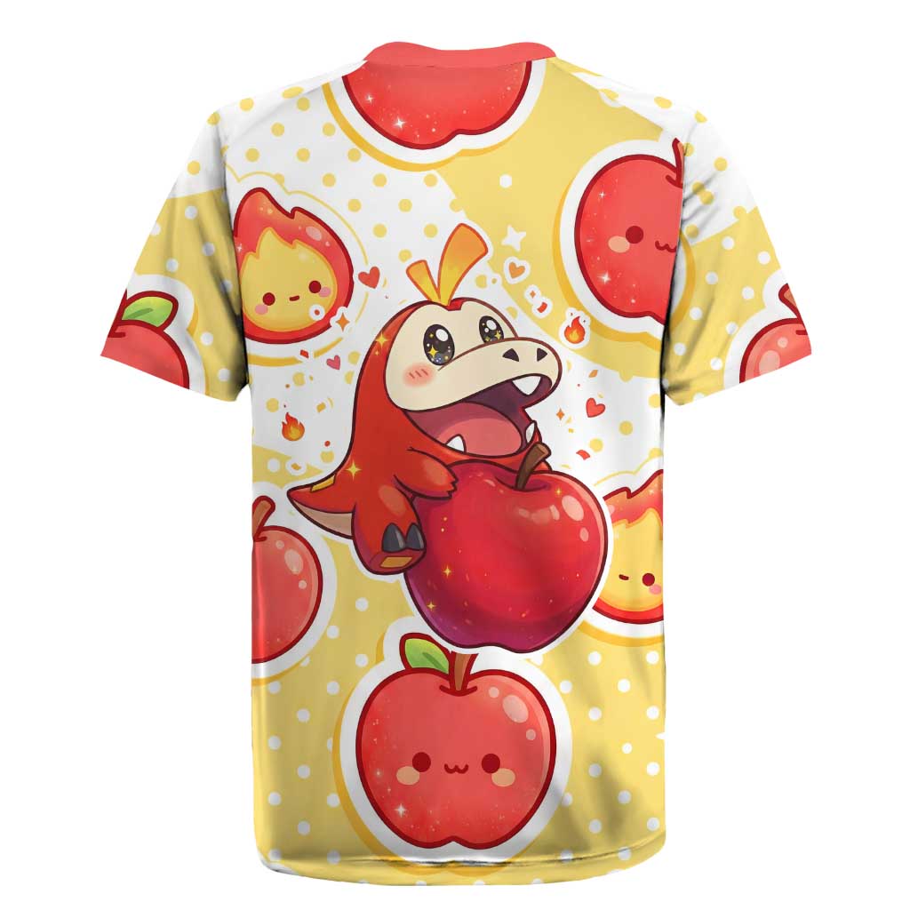 Fuecoco Rugby Jersey Kawaii Apple Flame Pop Art