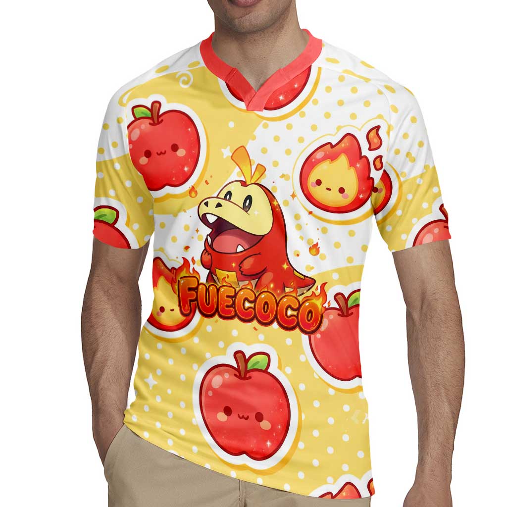 Fuecoco Rugby Jersey Kawaii Apple Flame Pop Art