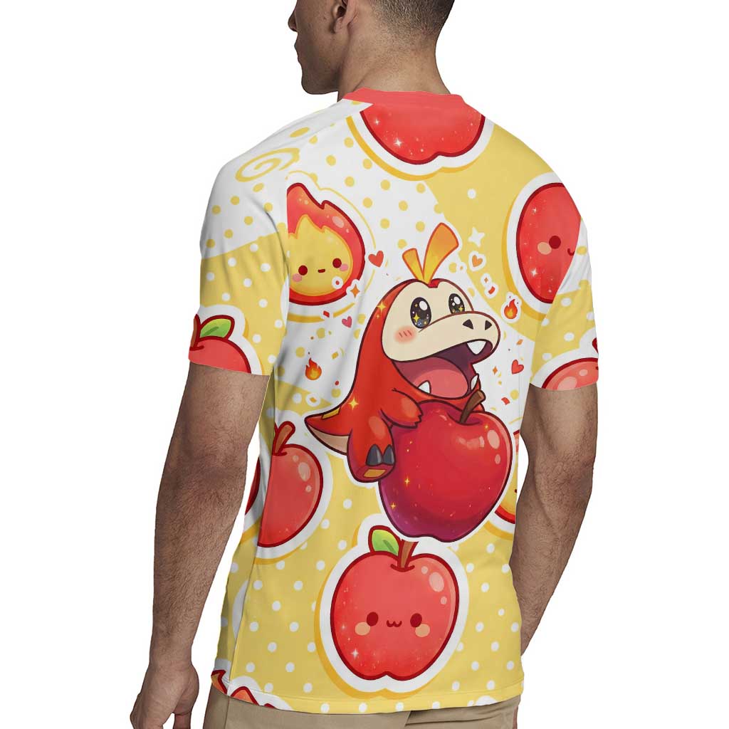 Fuecoco Rugby Jersey Kawaii Apple Flame Pop Art
