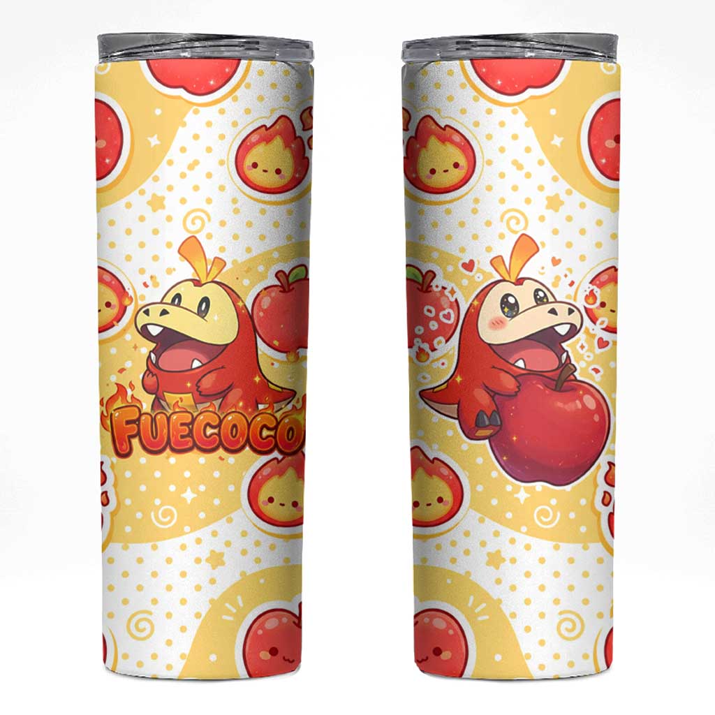 Fuecoco Skinny Tumbler Kawaii Apple Flame Pop Art