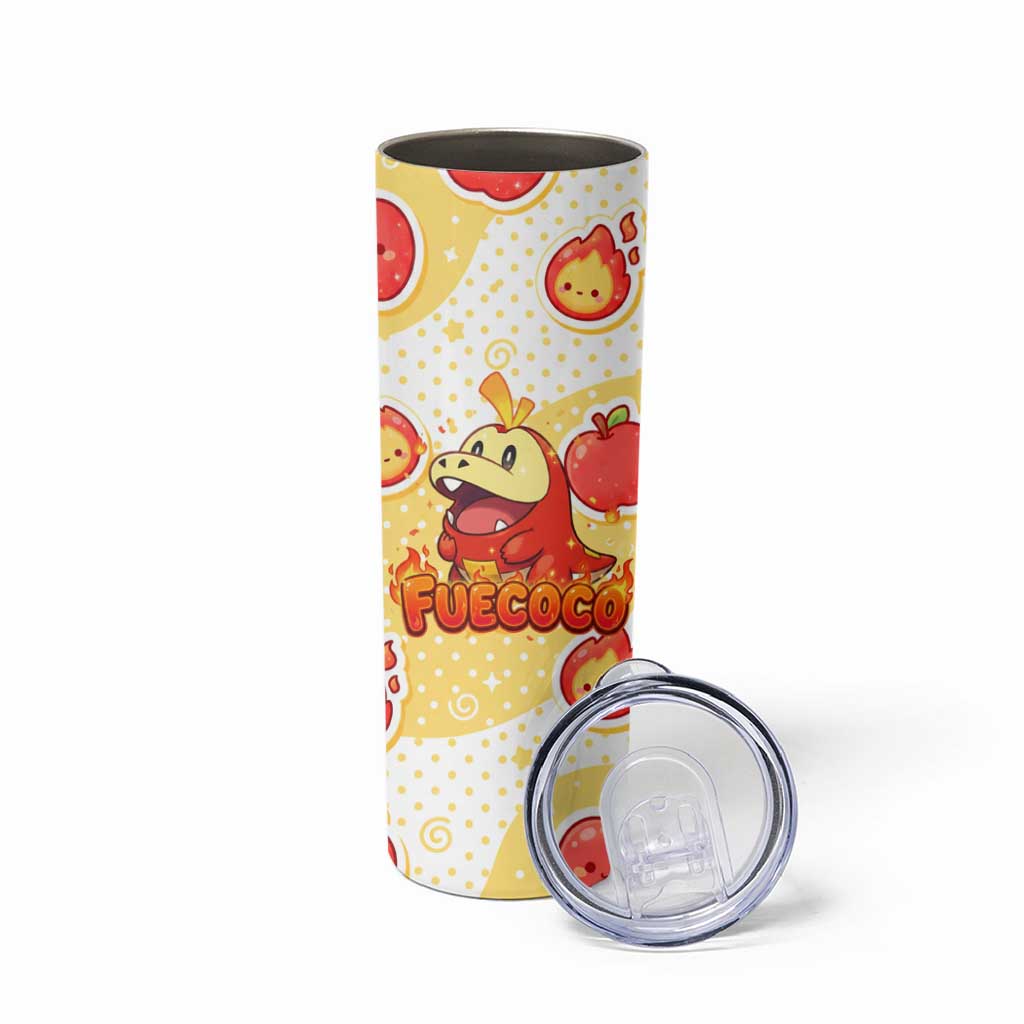 Fuecoco Skinny Tumbler Kawaii Apple Flame Pop Art