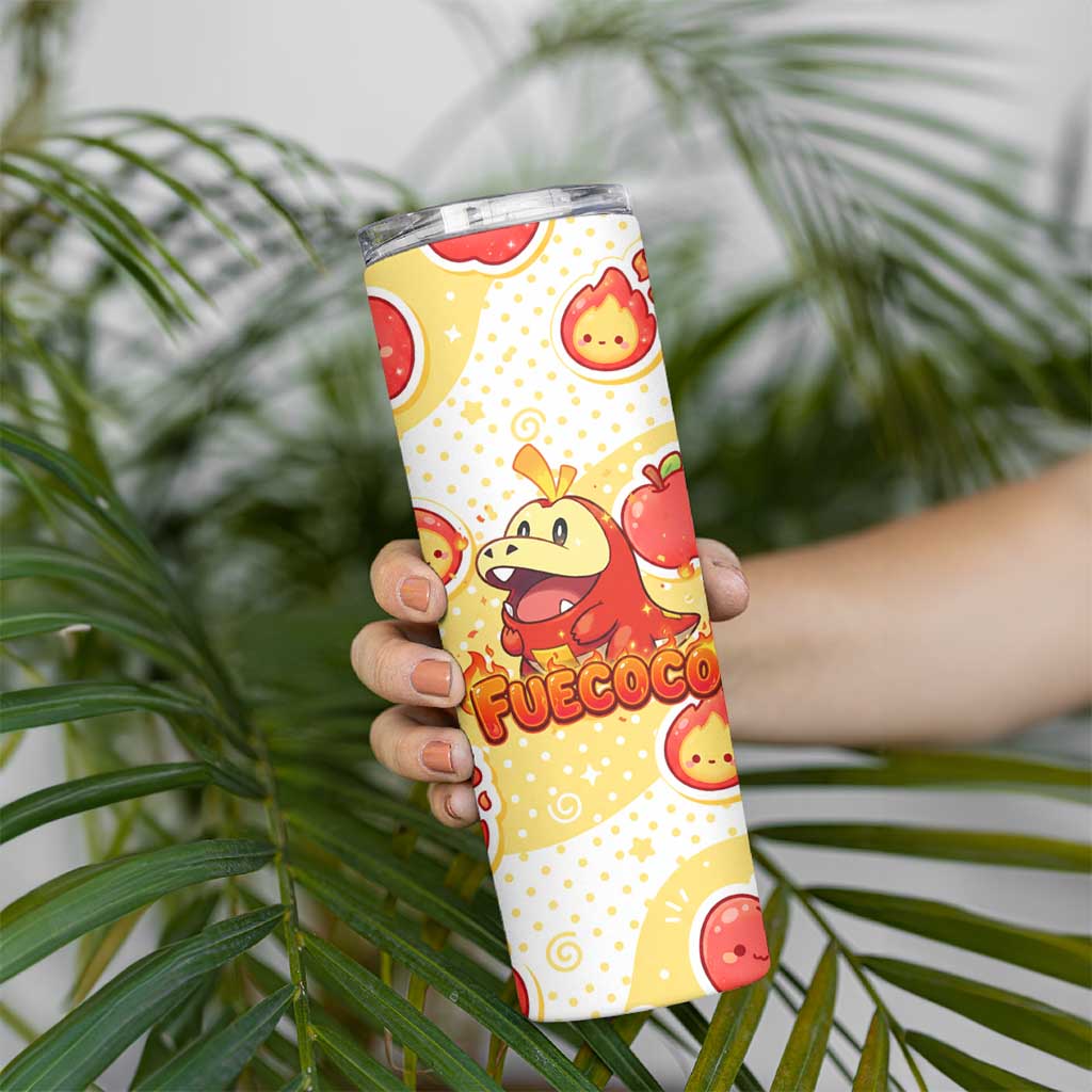 Fuecoco Skinny Tumbler Kawaii Apple Flame Pop Art