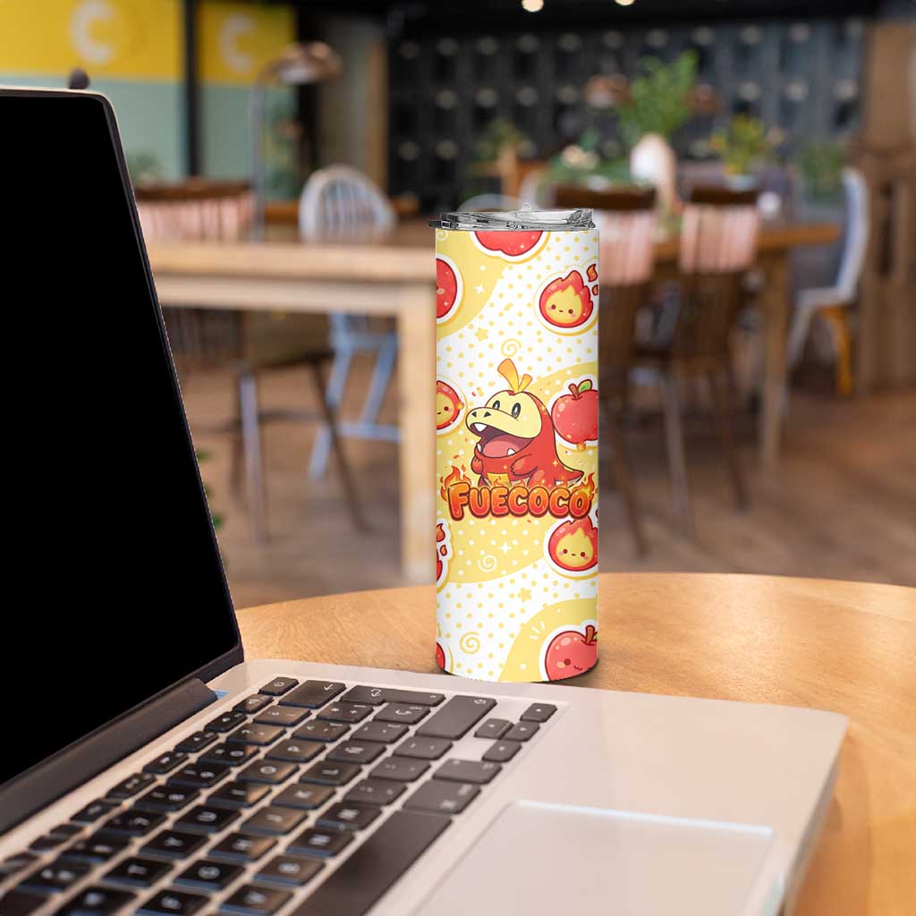 Fuecoco Skinny Tumbler Kawaii Apple Flame Pop Art
