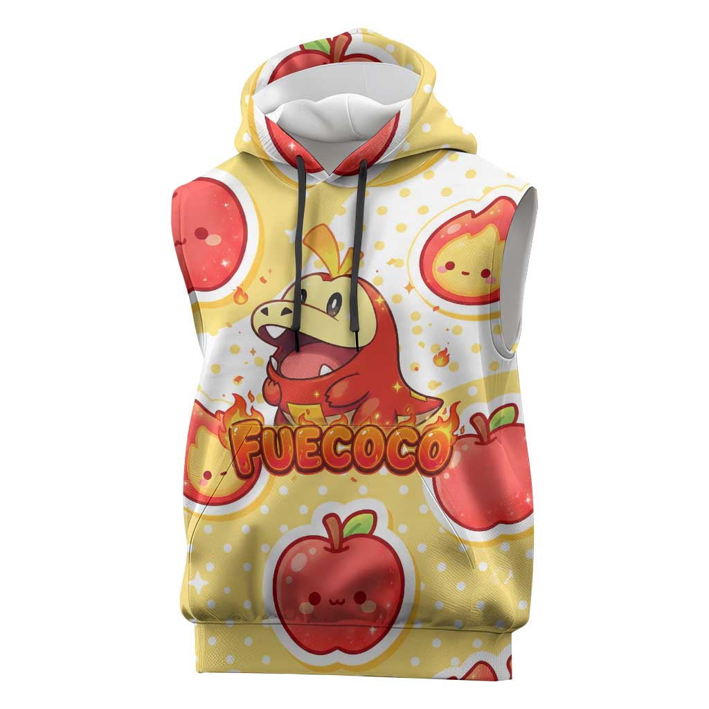 Fuecoco Sleeveless Hoodie Kawaii Apple Flame Pop Art
