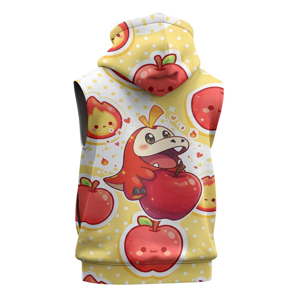 Fuecoco Sleeveless Hoodie Kawaii Apple Flame Pop Art