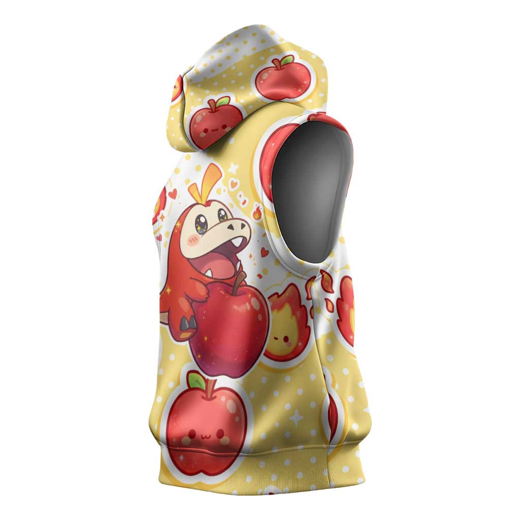 Fuecoco Sleeveless Hoodie Kawaii Apple Flame Pop Art