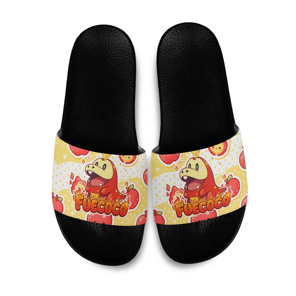Fuecoco Slide Sandals Kawaii Apple Flame Pop Art