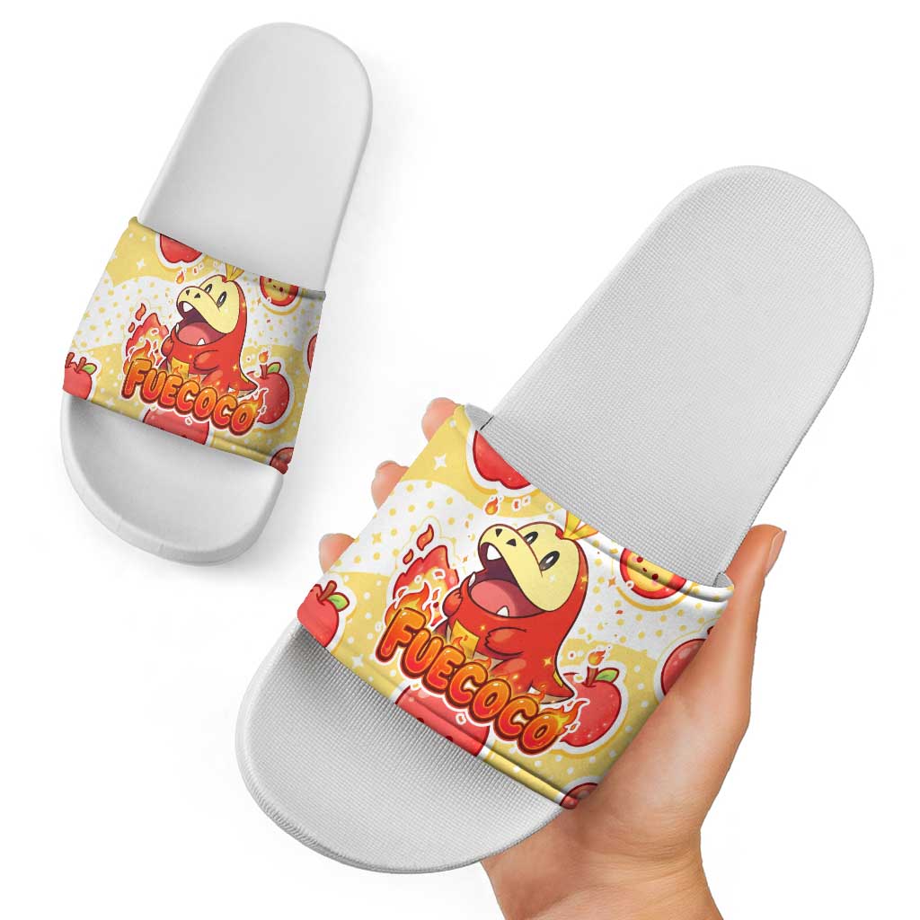 Fuecoco Slide Sandals Kawaii Apple Flame Pop Art