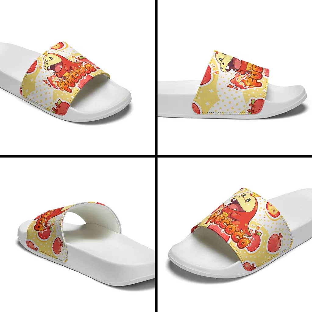 Fuecoco Slide Sandals Kawaii Apple Flame Pop Art