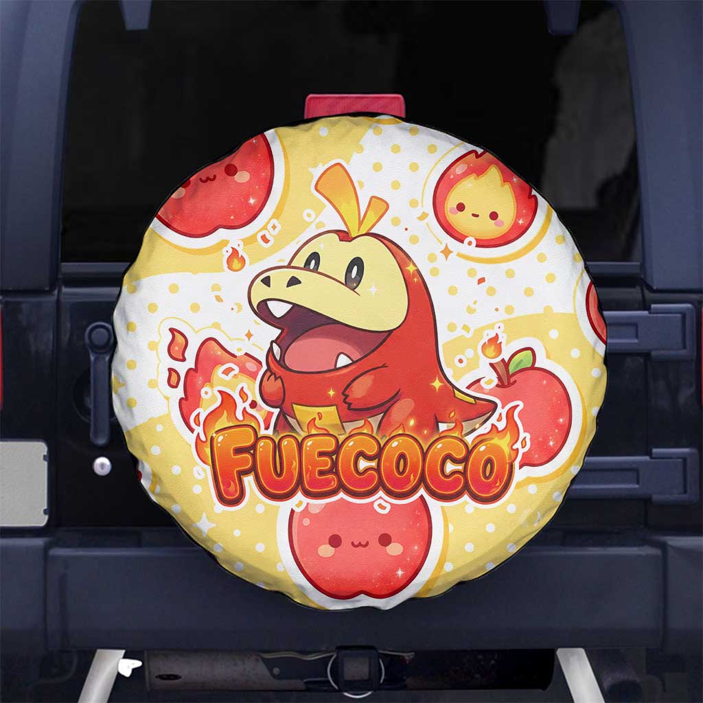 Fuecoco Spare Tire Cover Kawaii Apple Flame Pop Art