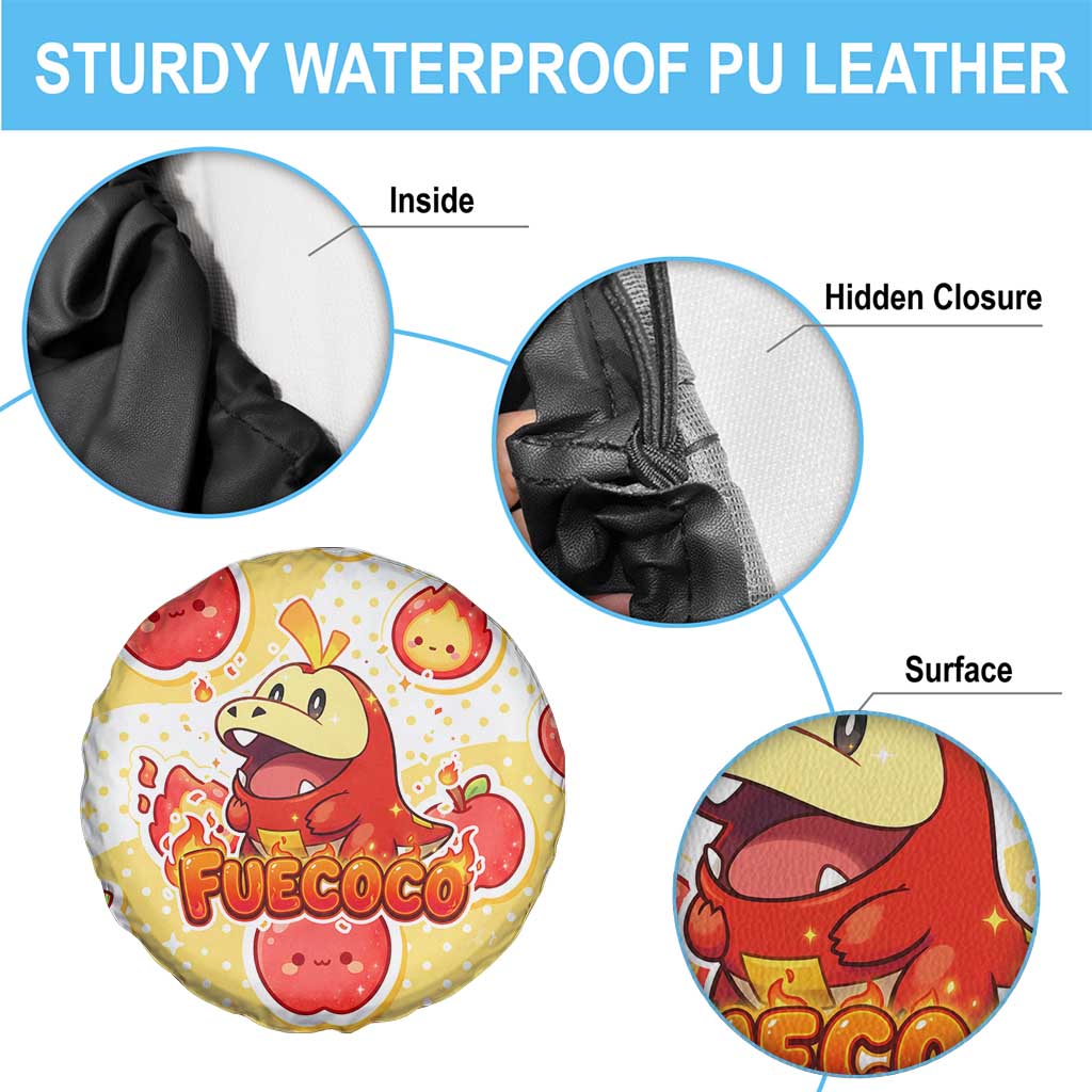 Fuecoco Spare Tire Cover Kawaii Apple Flame Pop Art