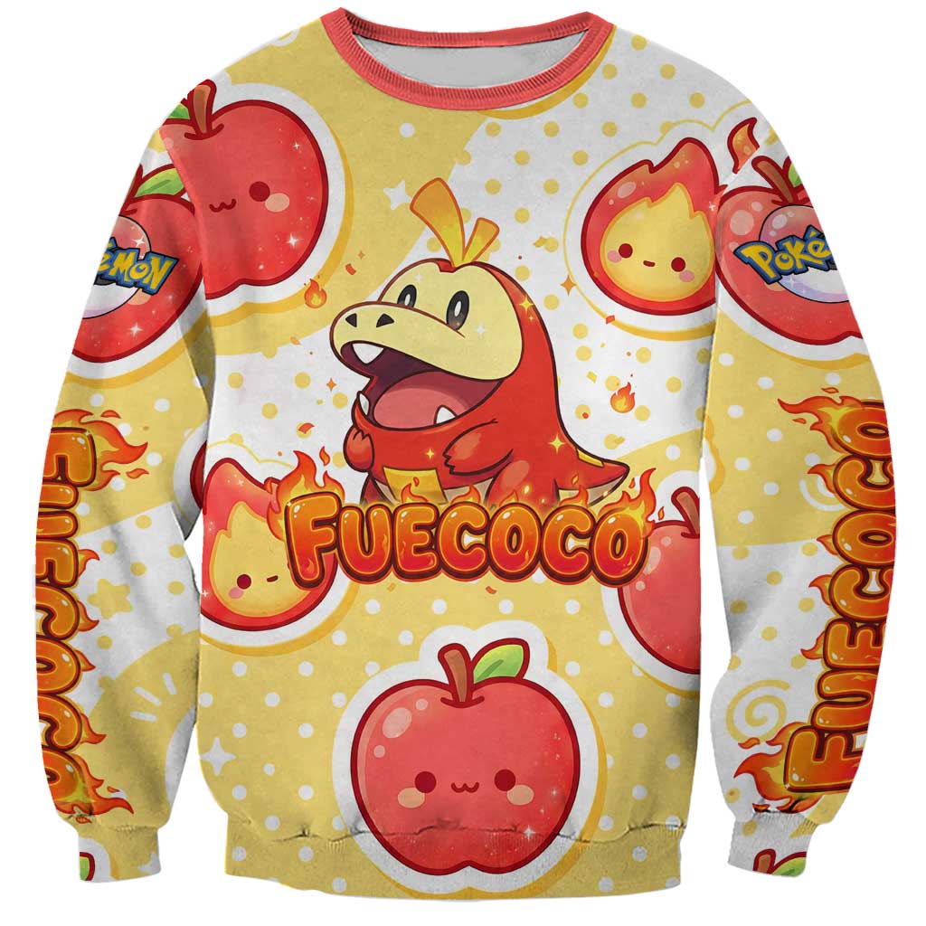 Fuecoco Sweatshirt Kawaii Apple Flame Pop Art