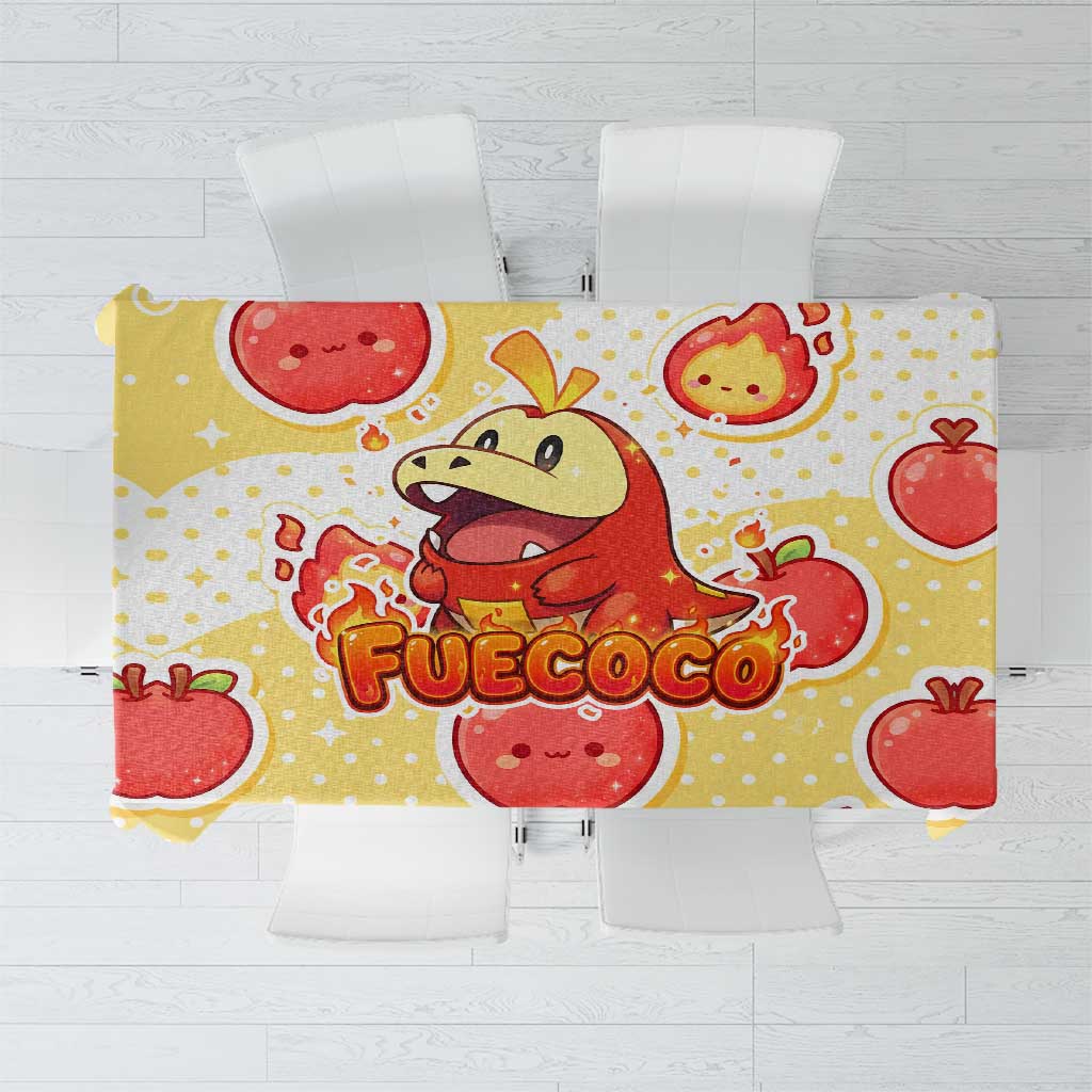 Fuecoco Tablecloth Kawaii Apple Flame Pop Art