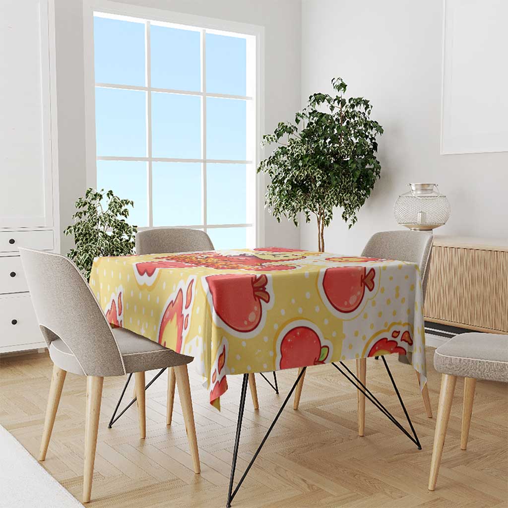 Fuecoco Tablecloth Kawaii Apple Flame Pop Art
