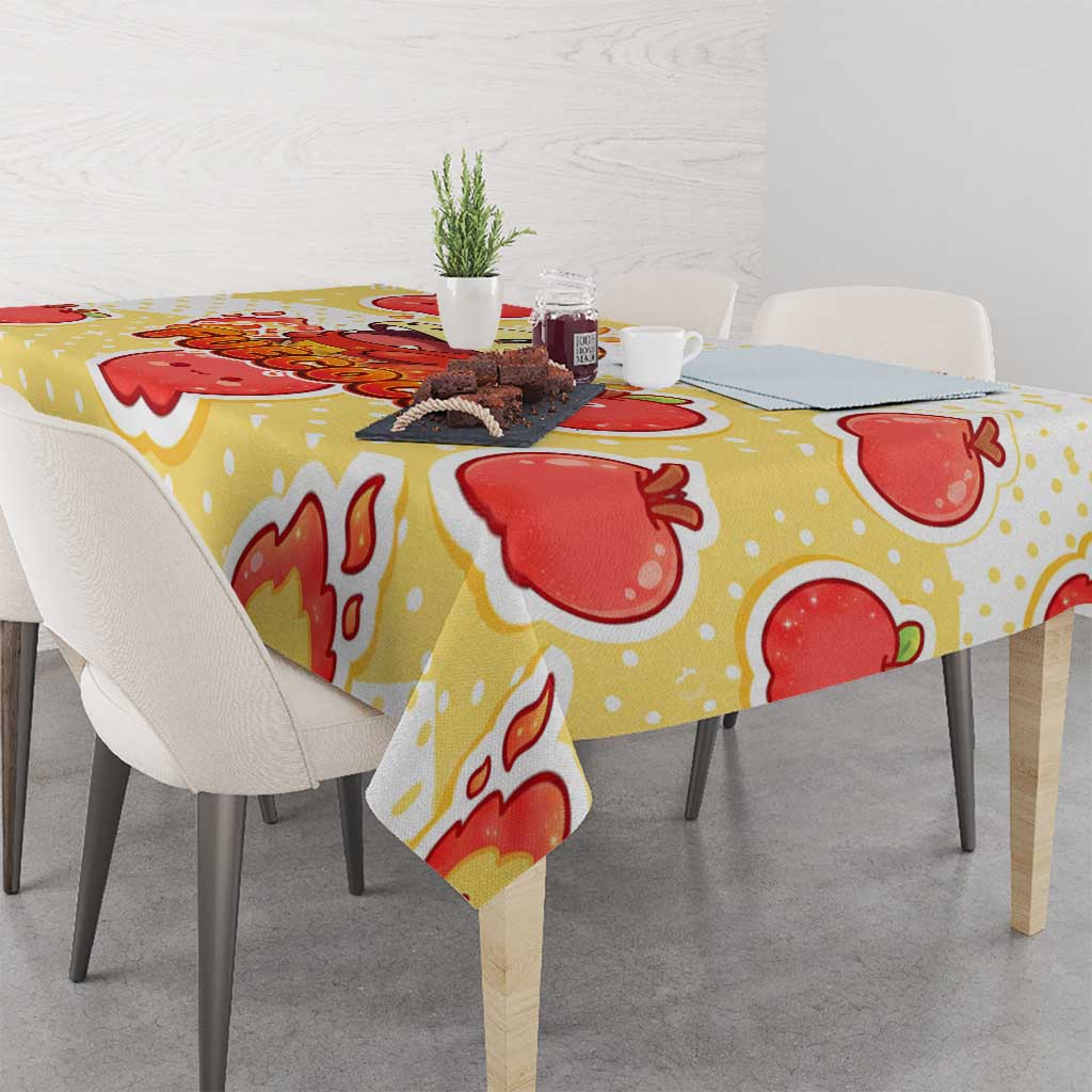 Fuecoco Tablecloth Kawaii Apple Flame Pop Art