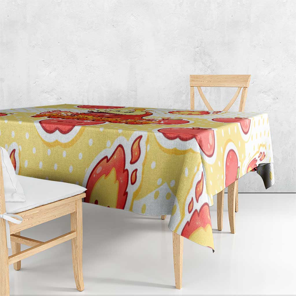 Fuecoco Tablecloth Kawaii Apple Flame Pop Art