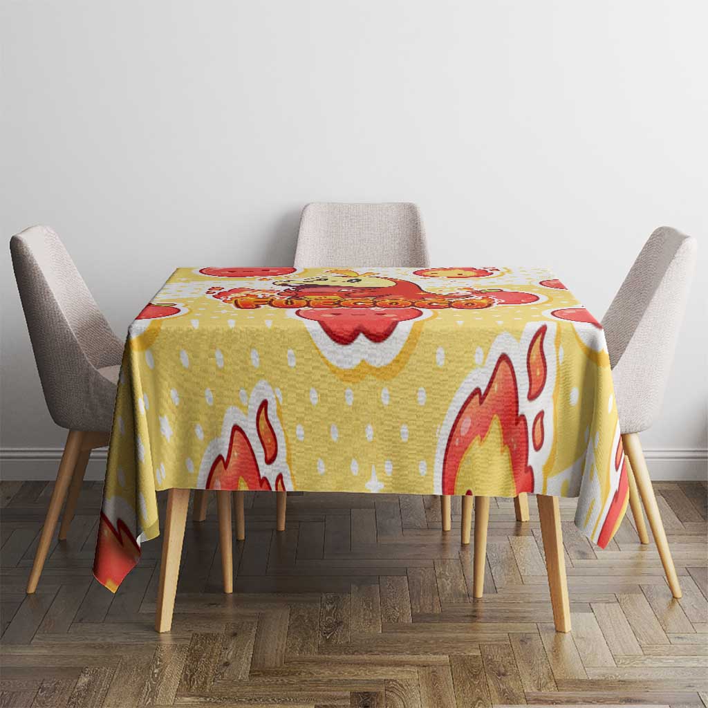 Fuecoco Tablecloth Kawaii Apple Flame Pop Art