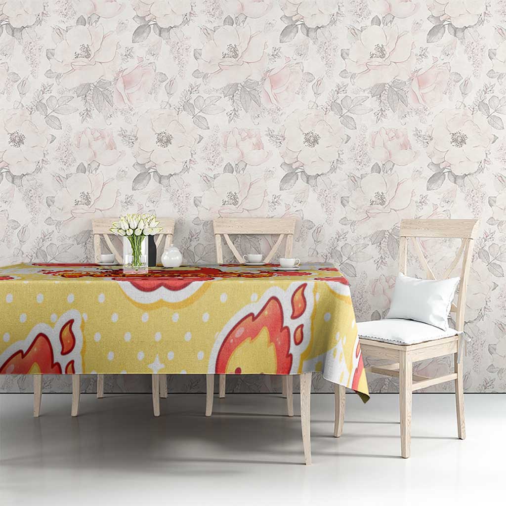 Fuecoco Tablecloth Kawaii Apple Flame Pop Art