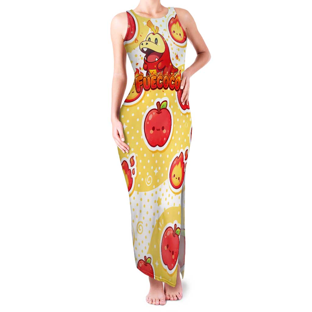 Fuecoco Tank Maxi Dress Kawaii Apple Flame Pop Art