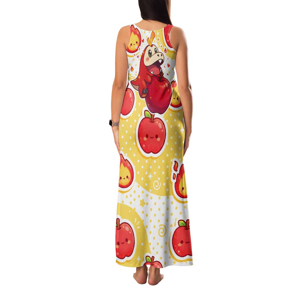 Fuecoco Tank Maxi Dress Kawaii Apple Flame Pop Art