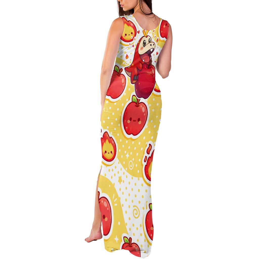 Fuecoco Tank Maxi Dress Kawaii Apple Flame Pop Art