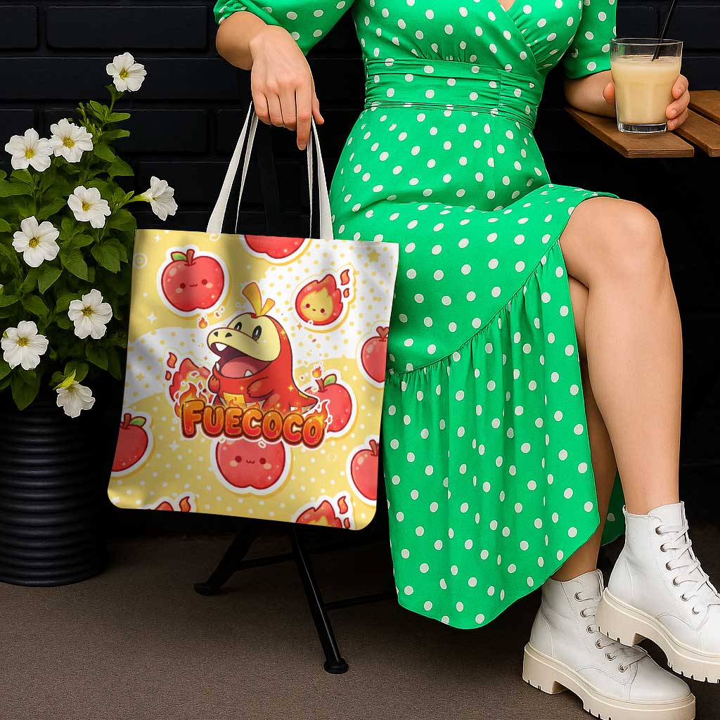 Fuecoco Tote Bag Kawaii Apple Flame Pop Art