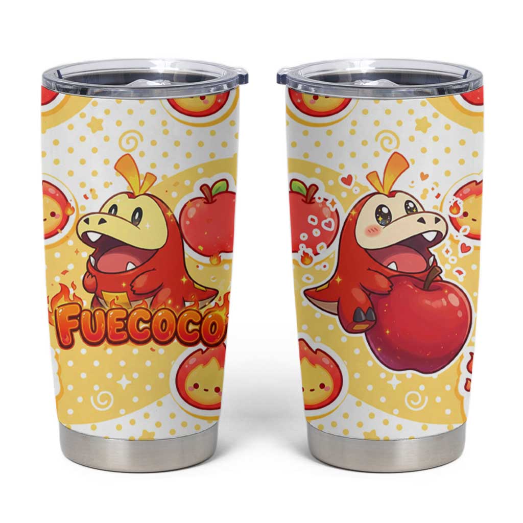 Fuecoco Tumbler Cup Kawaii Apple Flame Pop Art