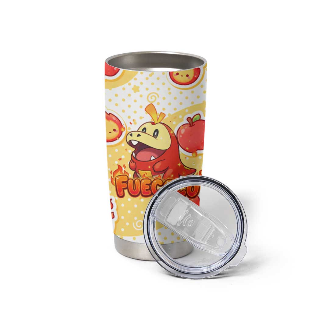 Fuecoco Tumbler Cup Kawaii Apple Flame Pop Art