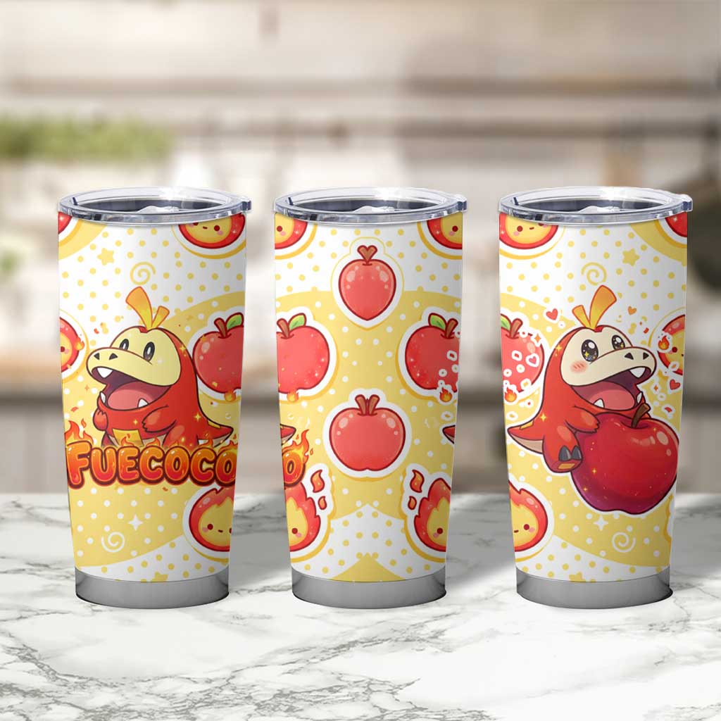 Fuecoco Tumbler Cup Kawaii Apple Flame Pop Art