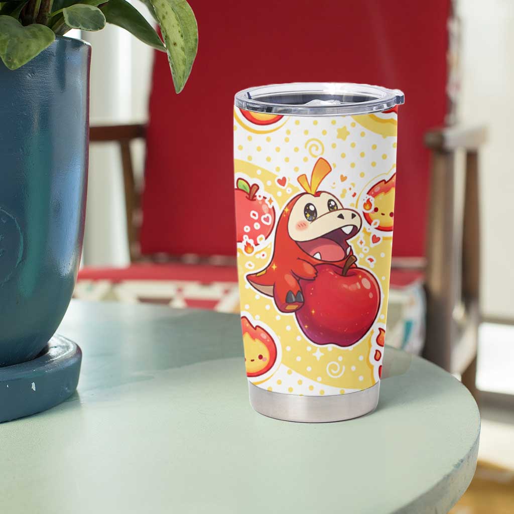 Fuecoco Tumbler Cup Kawaii Apple Flame Pop Art