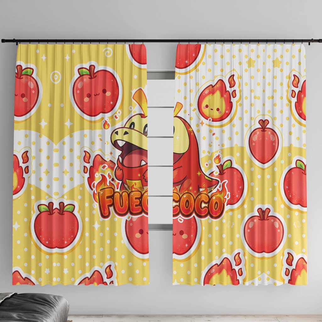 Fuecoco Window Curtain Kawaii Apple Flame Pop Art