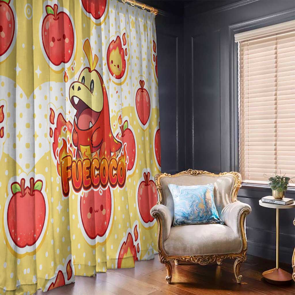 Fuecoco Window Curtain Kawaii Apple Flame Pop Art