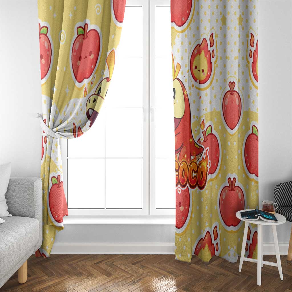 Fuecoco Window Curtain Kawaii Apple Flame Pop Art