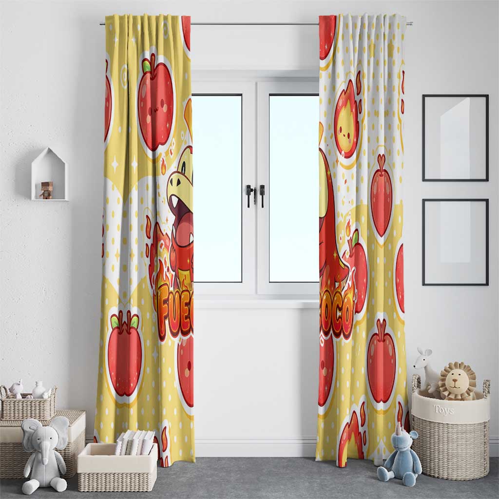 Fuecoco Window Curtain Kawaii Apple Flame Pop Art