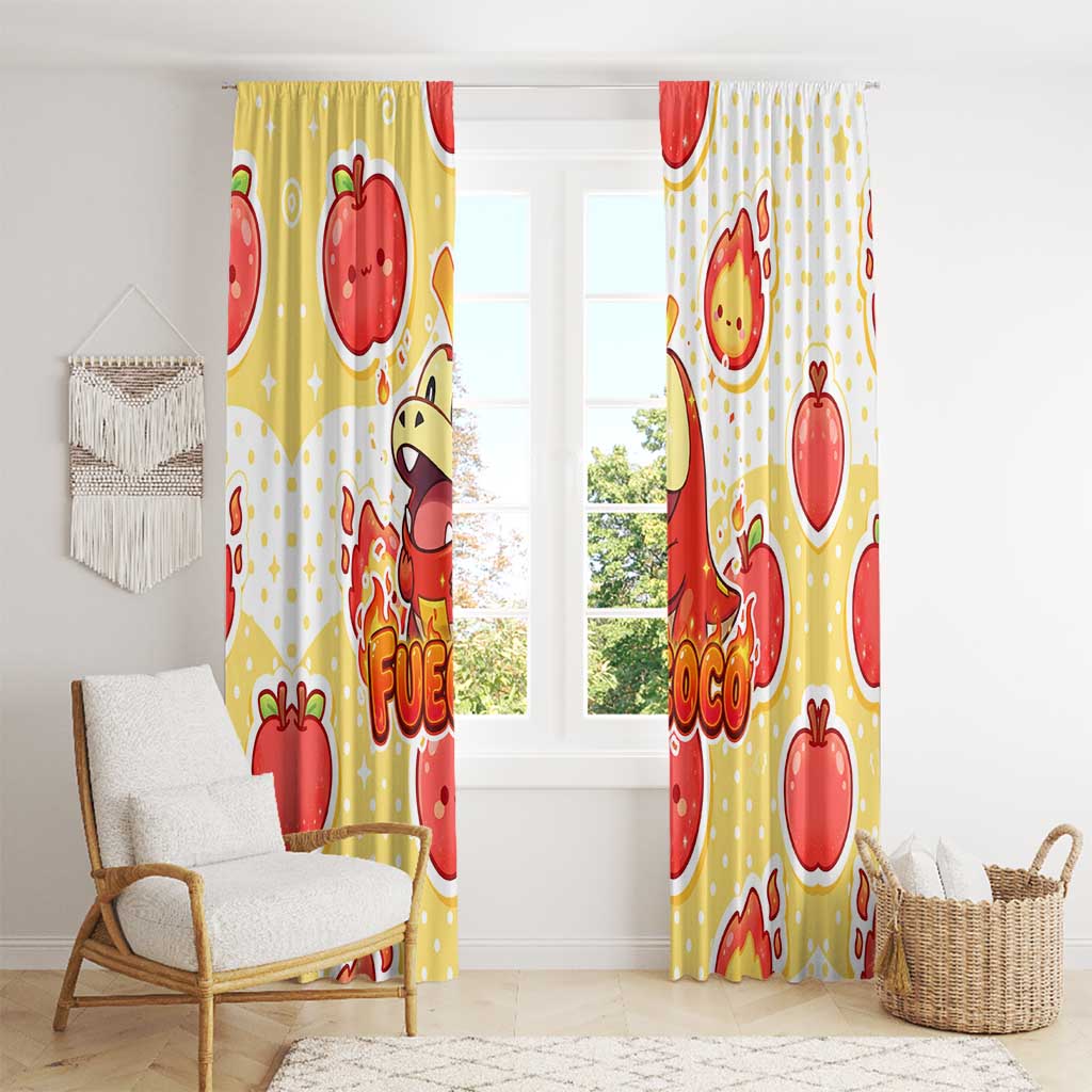 Fuecoco Window Curtain Kawaii Apple Flame Pop Art