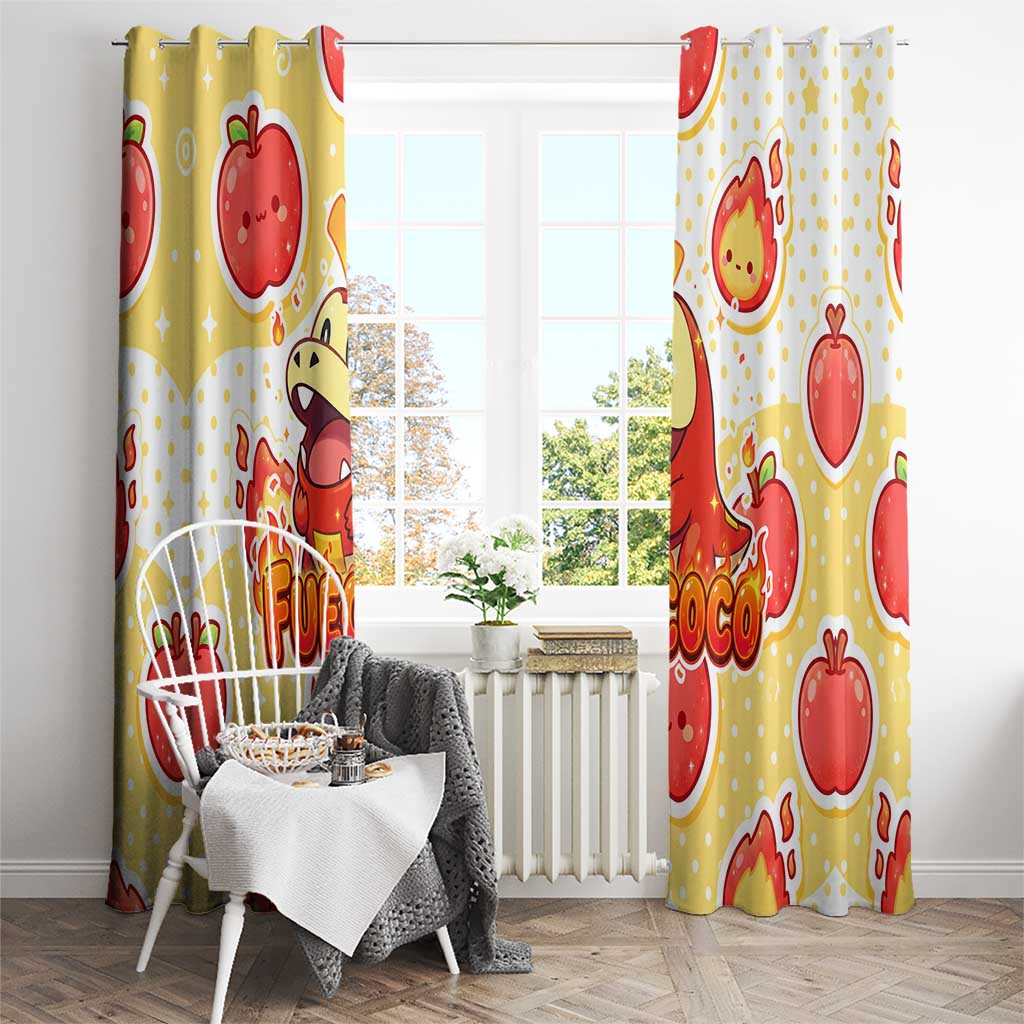 Fuecoco Window Curtain Kawaii Apple Flame Pop Art