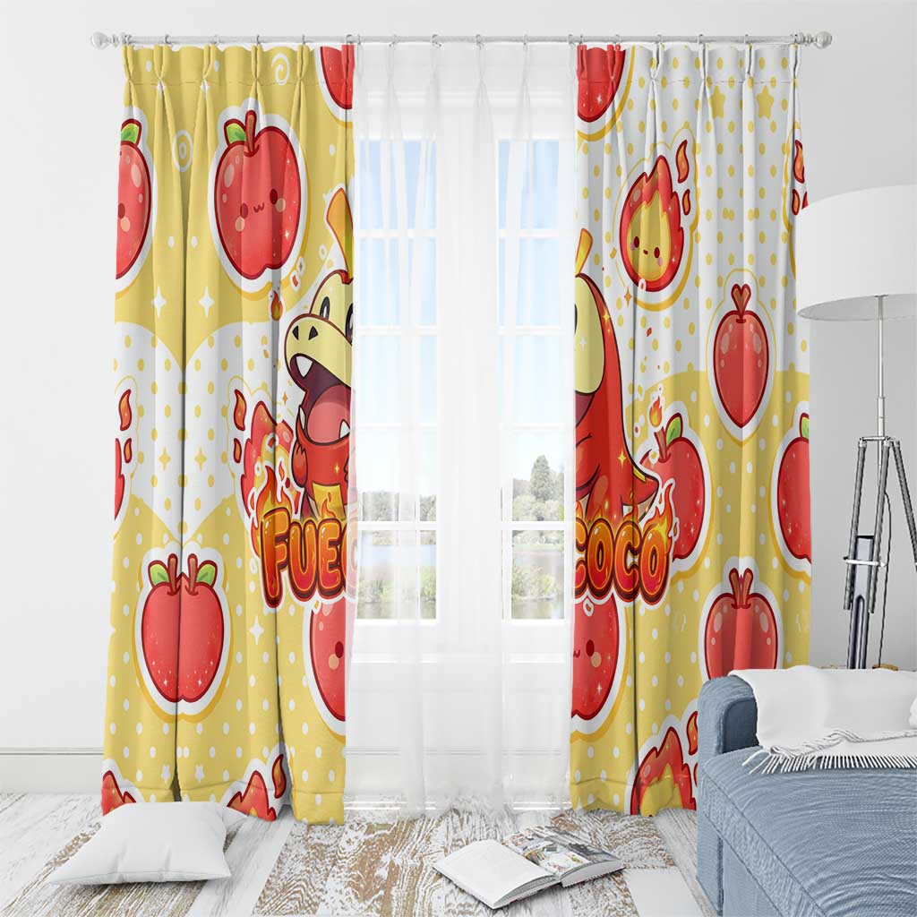 Fuecoco Window Curtain Kawaii Apple Flame Pop Art