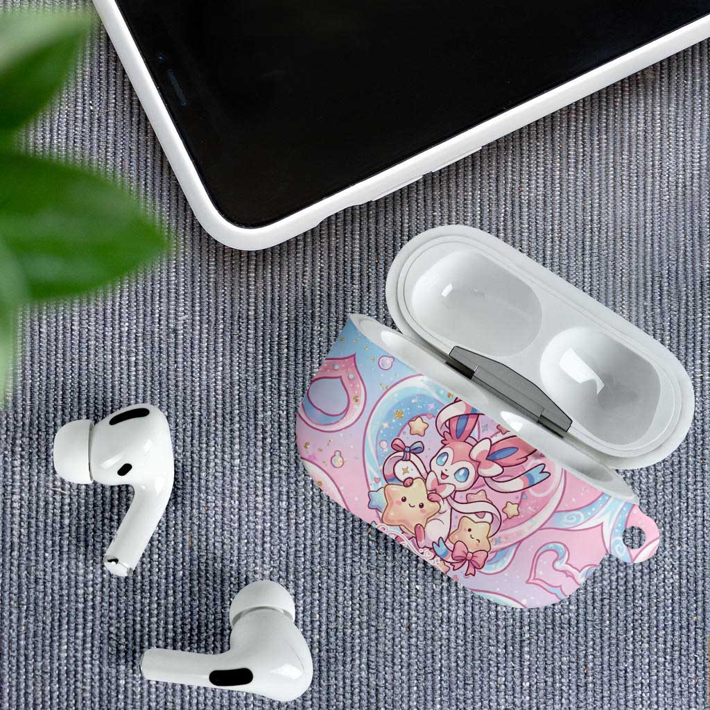 Sylveon AirPods Case Magical Pastel Heart Ribbon Art