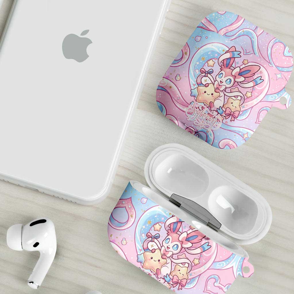Sylveon AirPods Case Magical Pastel Heart Ribbon Art