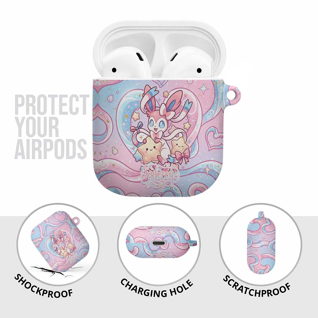 Sylveon AirPods Case Magical Pastel Heart Ribbon Art