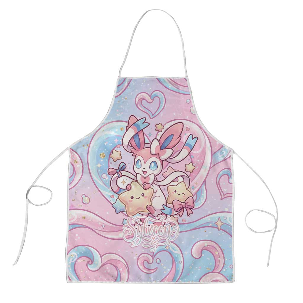 Sylveon Apron Magical Pastel Heart Ribbon Art