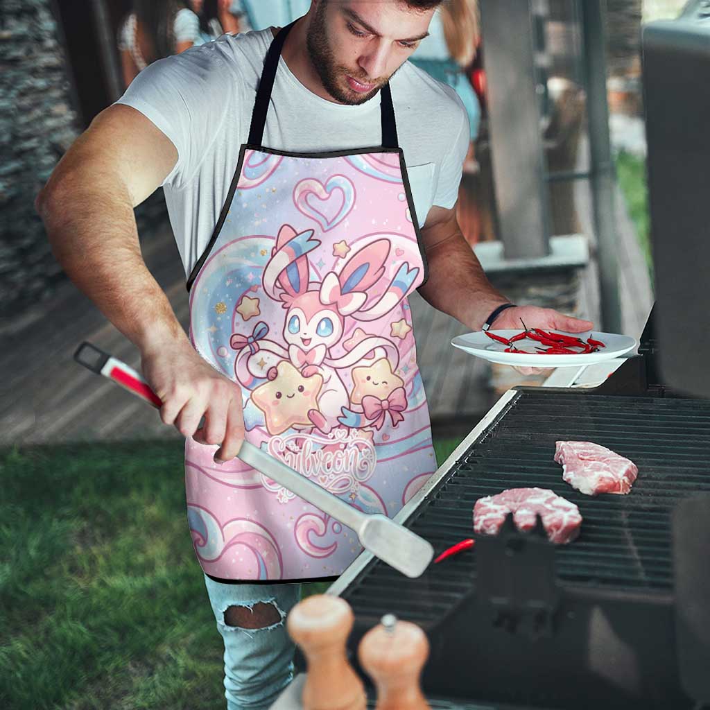 Sylveon Apron Magical Pastel Heart Ribbon Art
