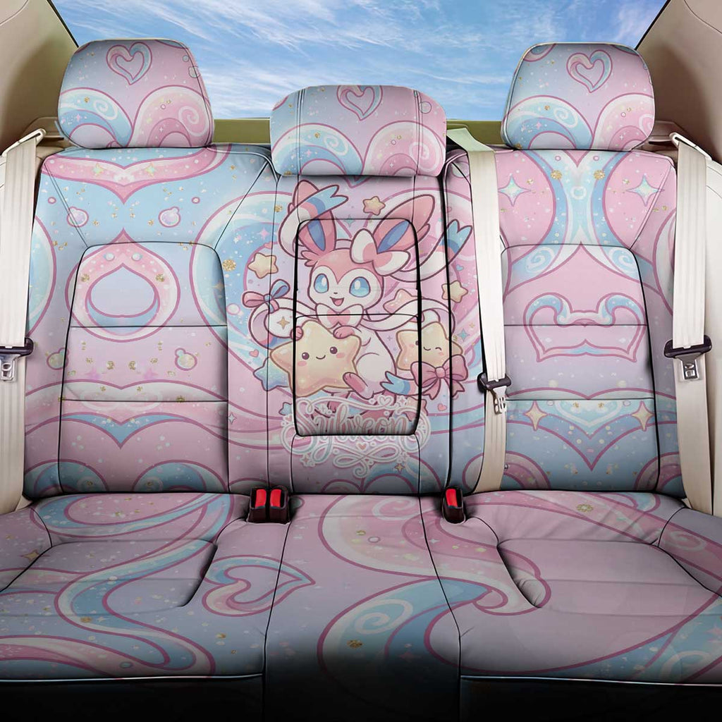 Sylveon Back Car Seat Cover Magical Pastel Heart Ribbon Art