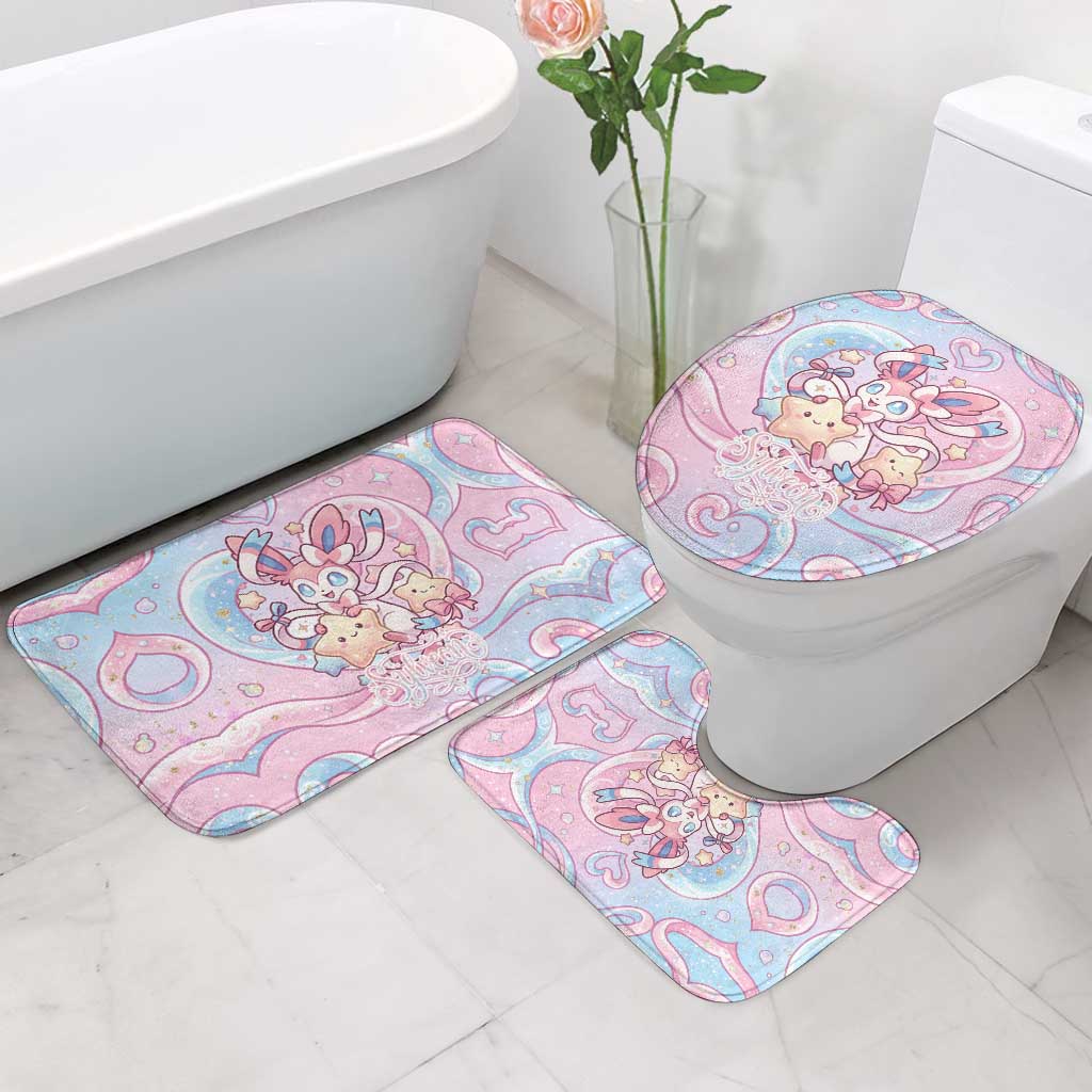Sylveon Bathroom Set Magical Pastel Heart Ribbon Art