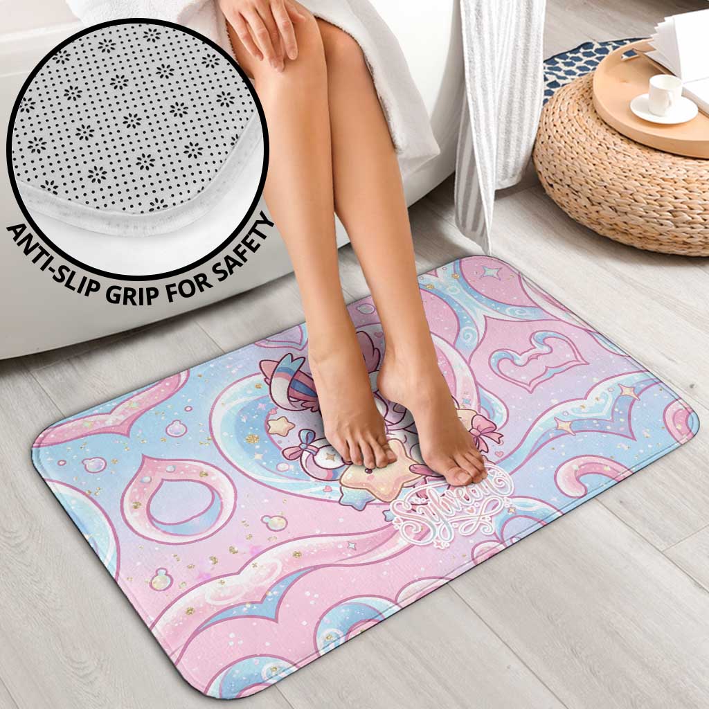 Sylveon Bathroom Set Magical Pastel Heart Ribbon Art