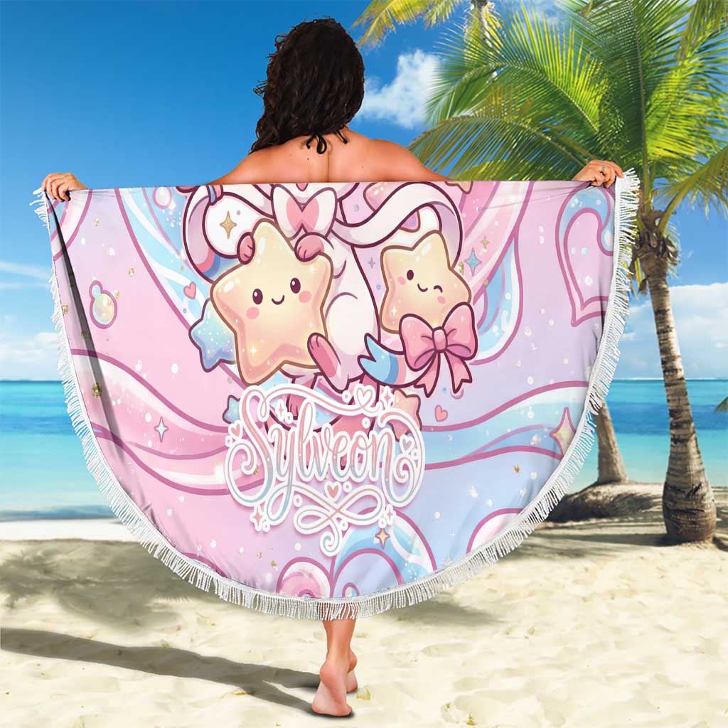 Sylveon Beach Blanket Magical Pastel Heart Ribbon Art