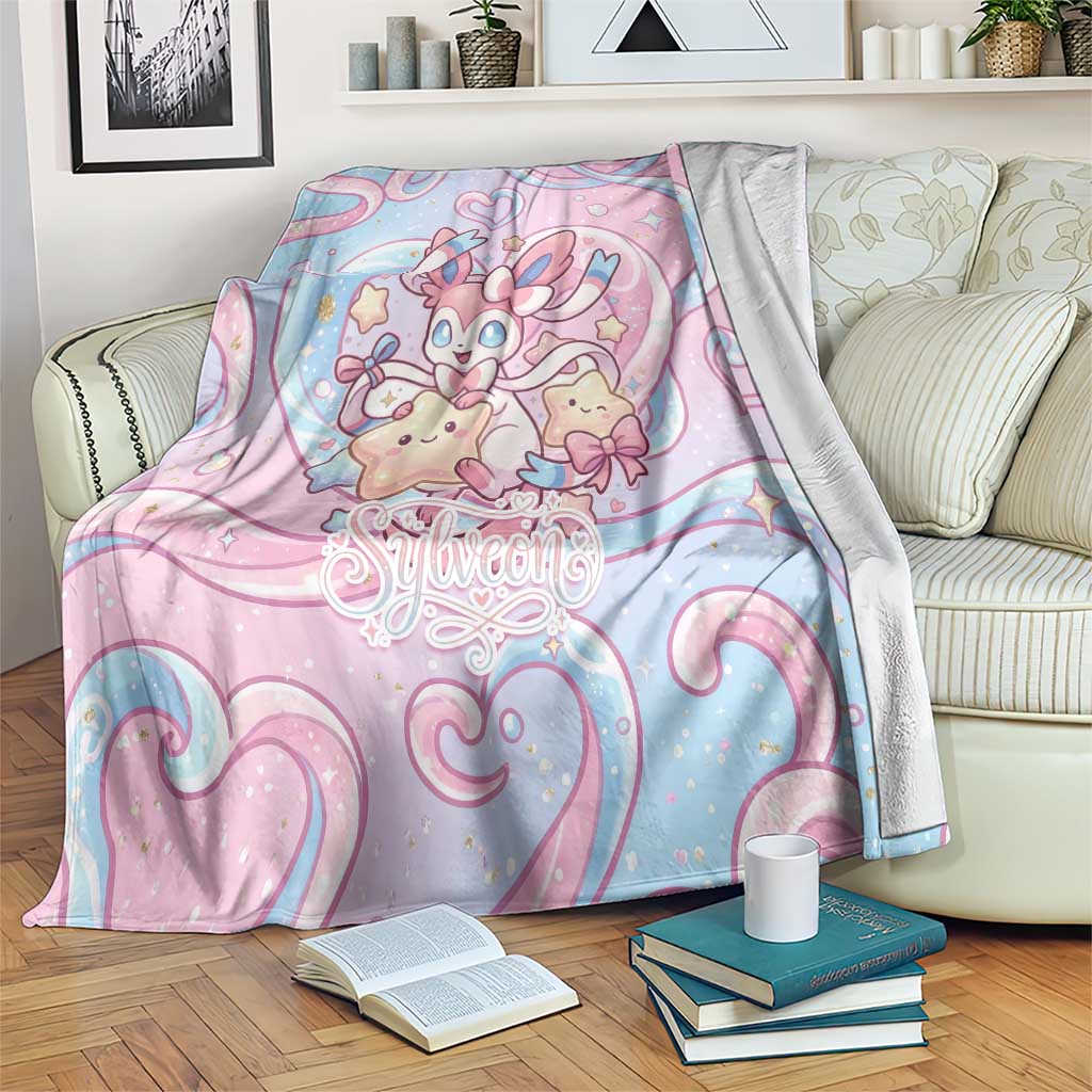 Sylveon Blanket Magical Pastel Heart Ribbon Art